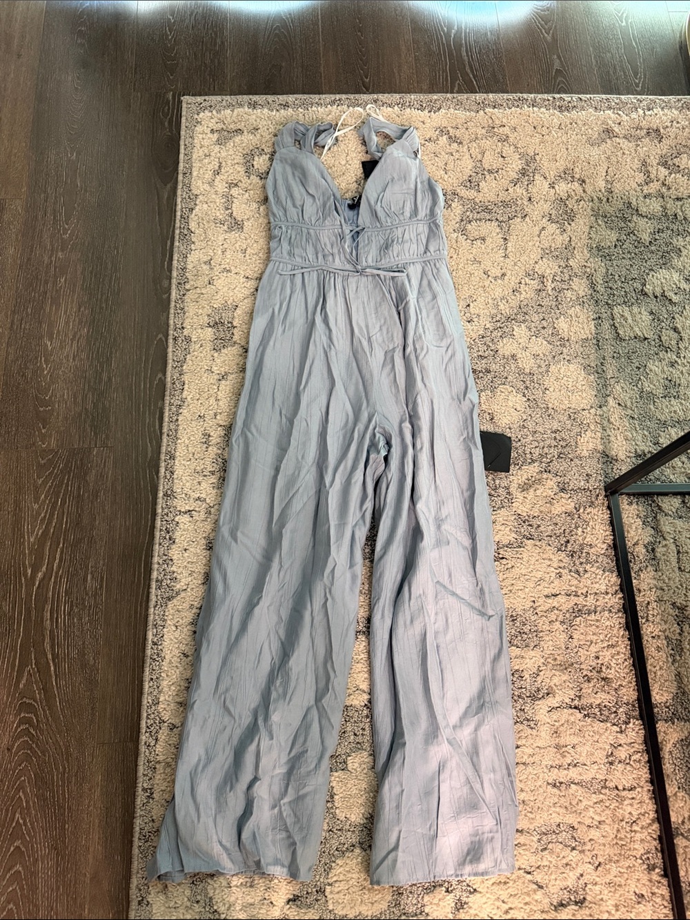 Lulu's Light Blue V-Neck Wide-Leg Jumpsuit